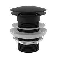 PaulGurkes Matt-schwarze Pop-Up Ablaufgarnitur mit Überlauf – Excenter-Ventil für Waschbecken