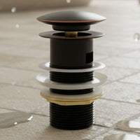 PaulGurkes Excenter Ablaufgarnitur Schwarz Nostalgie Pop-Up mit Überlauf