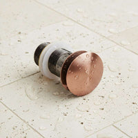 PaulGurkes Kupfer Pop-Up Excenter Rote Bronze Ablaufgarnitur mit Überlauf