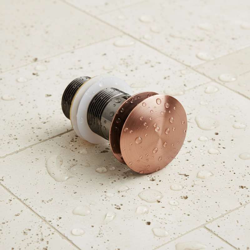 PaulGurkes Kupfer Pop-Up Excenter Rote Bronze Ablaufgarnitur mit Überlauf