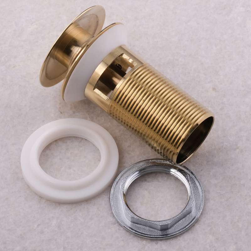 PaulGurkes Pop-Up Gold Ablaufgarnitur für Waschtischarmaturen Excenter