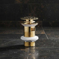 PaulGurkes Pop-Up Gold Ablaufgarnitur für Waschtischarmaturen Excenter