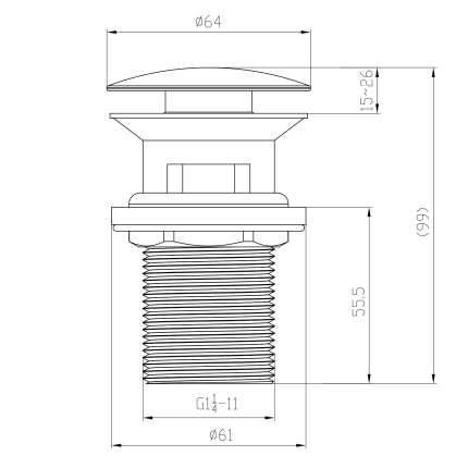 PaulGurkes Matt-schwarze Pop-Up Ablaufgarnitur mit Überlauf – Excenter-Ventil für Waschbecken