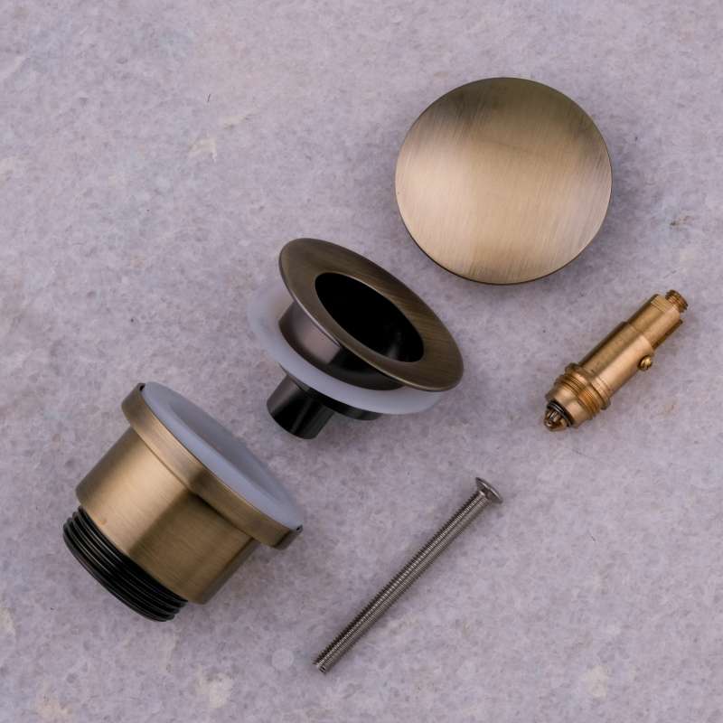 PaulGurkes Ablaufventil Retro Bronze – Ohne Überlauf & verschließbar für Waschbecken