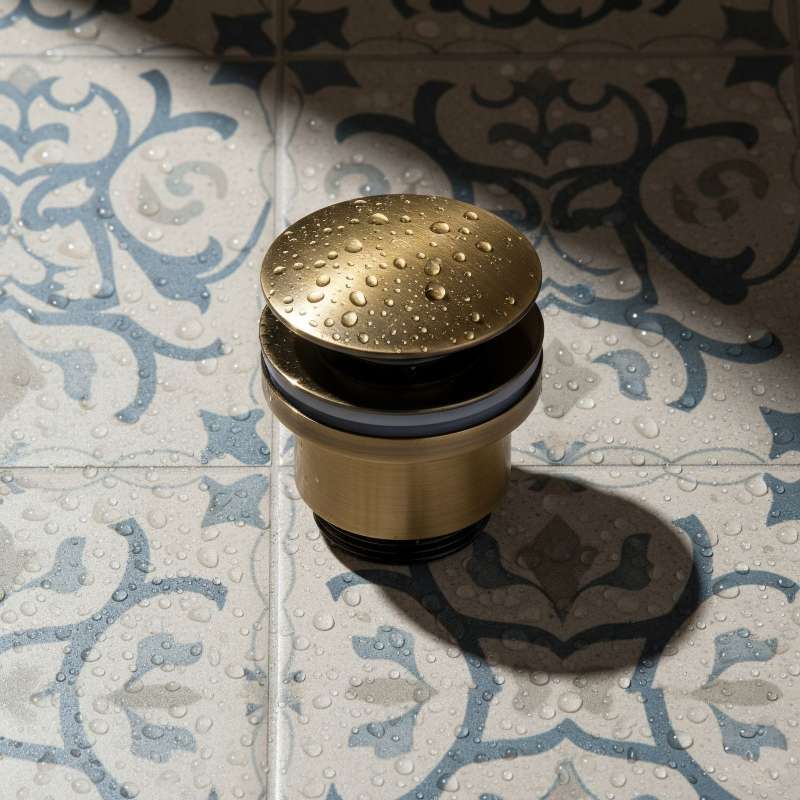 PaulGurkes Ablaufventil Retro Bronze – Ohne Überlauf & verschließbar für Waschbecken