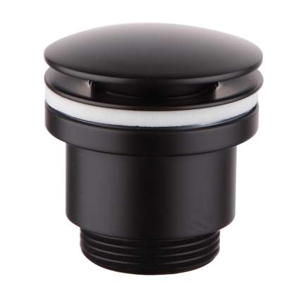 PaulGurkes Matt-Schwarze Ablaufgarnitur ohne Überlauf – Excenter-Ventil für Waschbecken