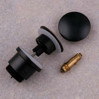 PaulGurkes Ablaufventil Retro Schwarz – Ohne Überlauf & verschließbar für Waschbecken