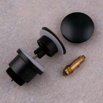 PaulGurkes Ablaufventil Retro Schwarz – Ohne Überlauf & verschließbar für Waschbecken