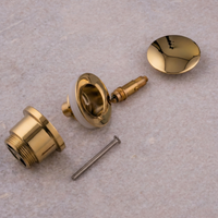 PaulGurkes Gold-farbene Ablaufgarnitur ohne Überlauf (verschließbar) – Excenter-Ventil für Waschbecken