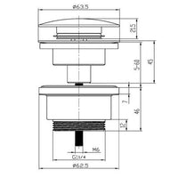 PaulGurkes Matt-Schwarze Ablaufgarnitur ohne Überlauf – Excenter-Ventil für Waschbecken