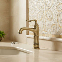 PaulGurkes Retro Waschtischarmatur Bronze – Kompakte Armatur aus massivem Messing