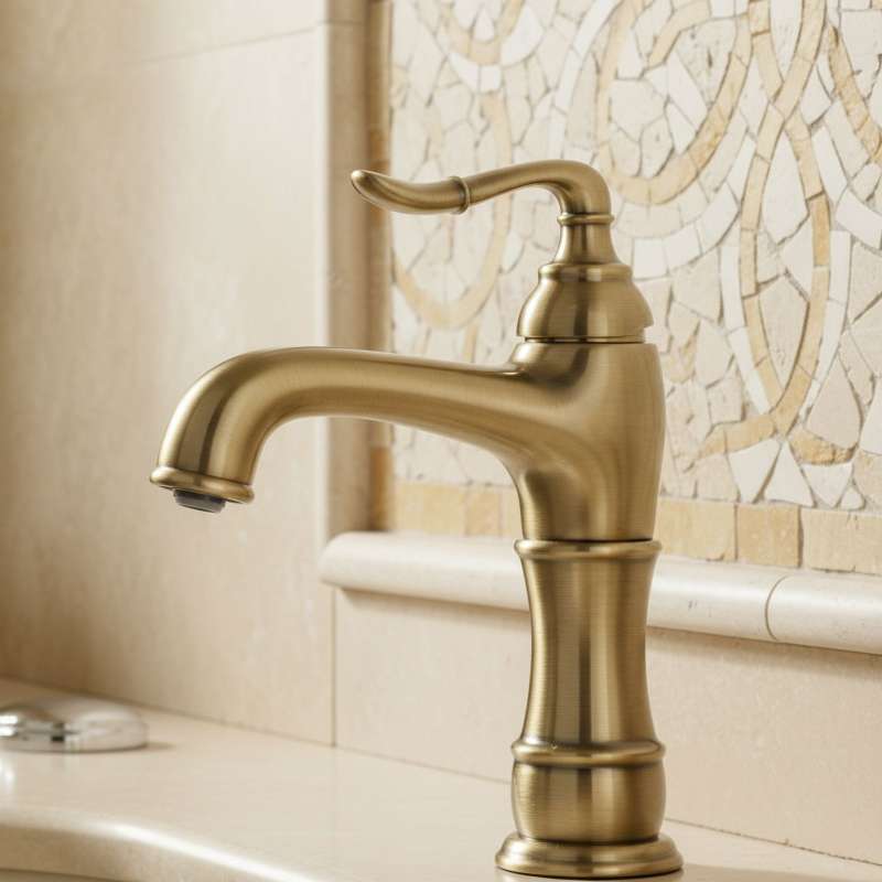 PaulGurkes Retro Waschtischarmatur Bronze – Kompakte Armatur aus massivem Messing