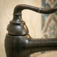 PaulGurkes Retro Waschtischarmatur Schwarz – Messingarmatur mit Kupferelementen