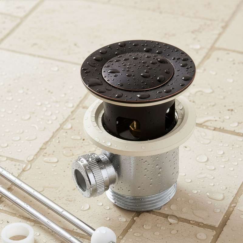 PaulGurkes Zugstangen Ablaufgarnitur Exzenter schwarz Retro Nostalgie