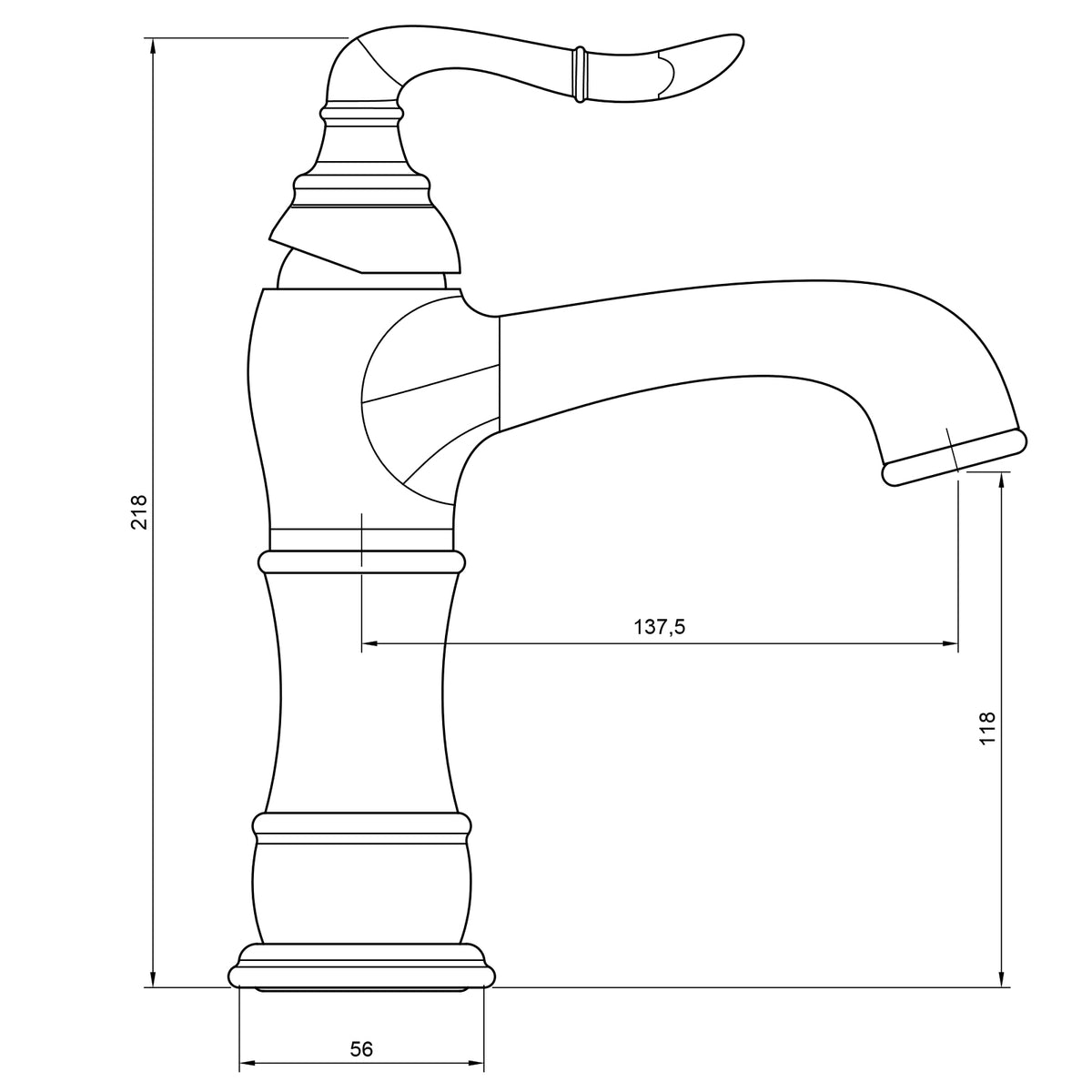PaulGurkes Retro Waschtischarmatur Bronze – Kompakte Armatur aus massivem Messing