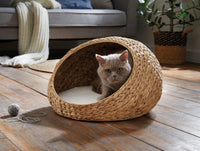 Katzen-Kuschelhöhle mit Kissen ca. Ø 50 x 30 cm, Kissen Ø 40 x 4 cm