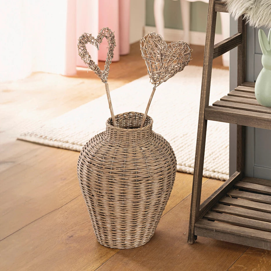 Vase aus Korbgeflecht
