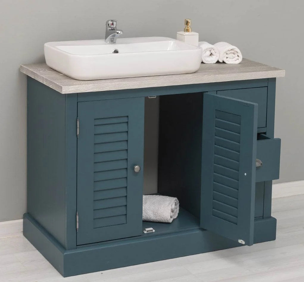 Waschbeckenunterschrank Provence aus Massivholz – Landhaus Waschtisch mit zeitlosem Charme