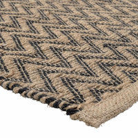 Jute - Teppich in schwarz mit natur