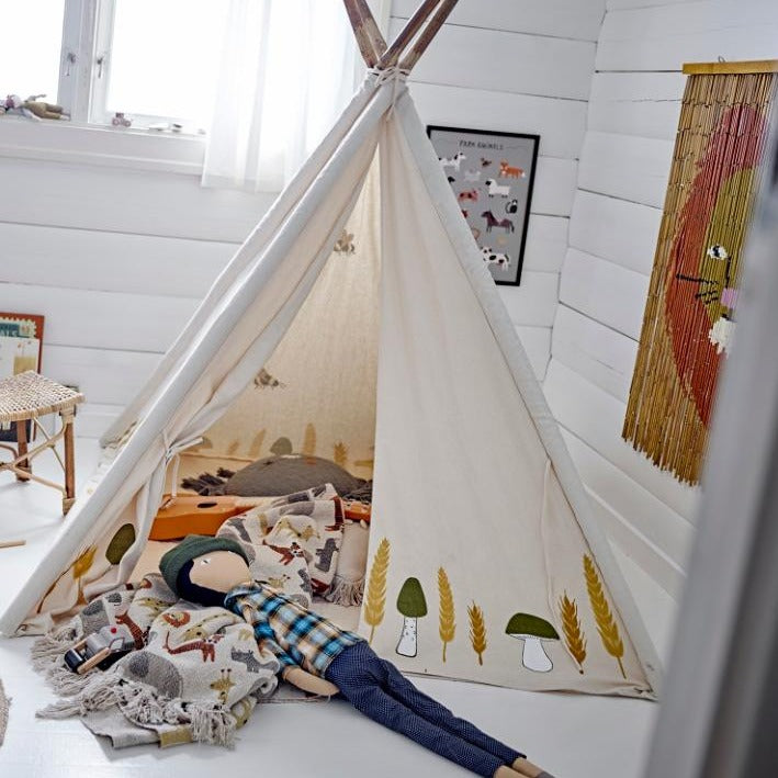 Kinder-Tipi, Natur Baumwolle  L110xH127xW110 cm