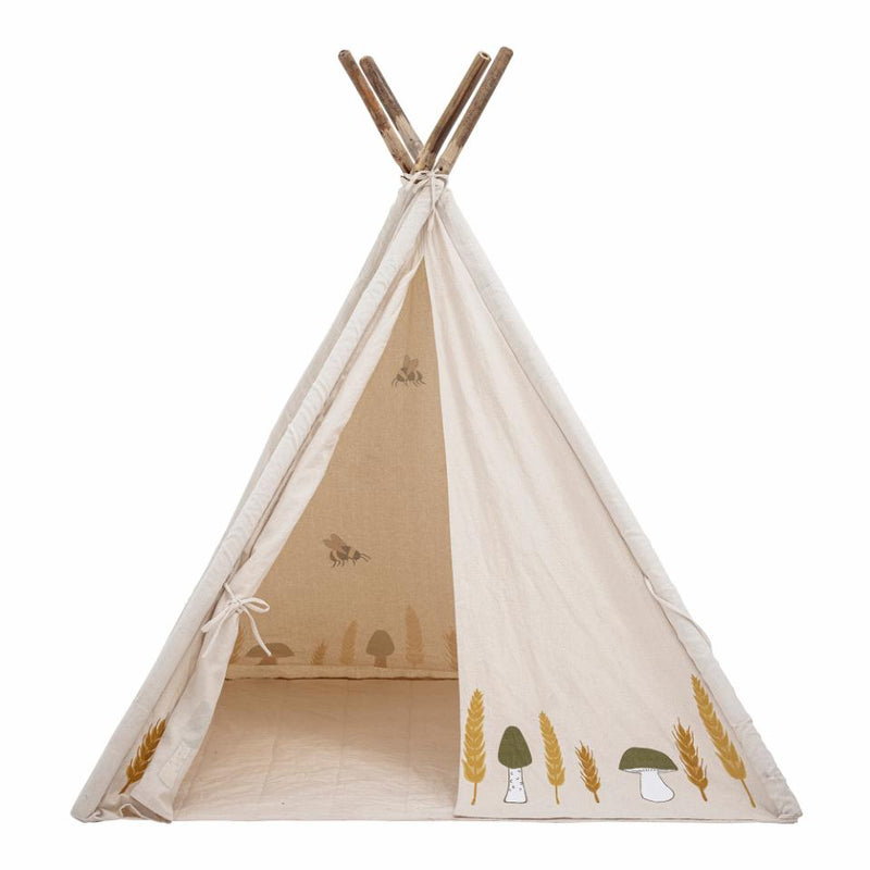 Kinder-Tipi, Natur Baumwolle  L110xH127xW110 cm