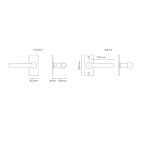 Corston Harper gefederter Türgriff mit Kurzschild – Antikes Messing
