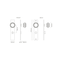 Corston Poplar Langschildgarnitur mit gefedertem Türknauf und Drehknopf – Antikes Messing
