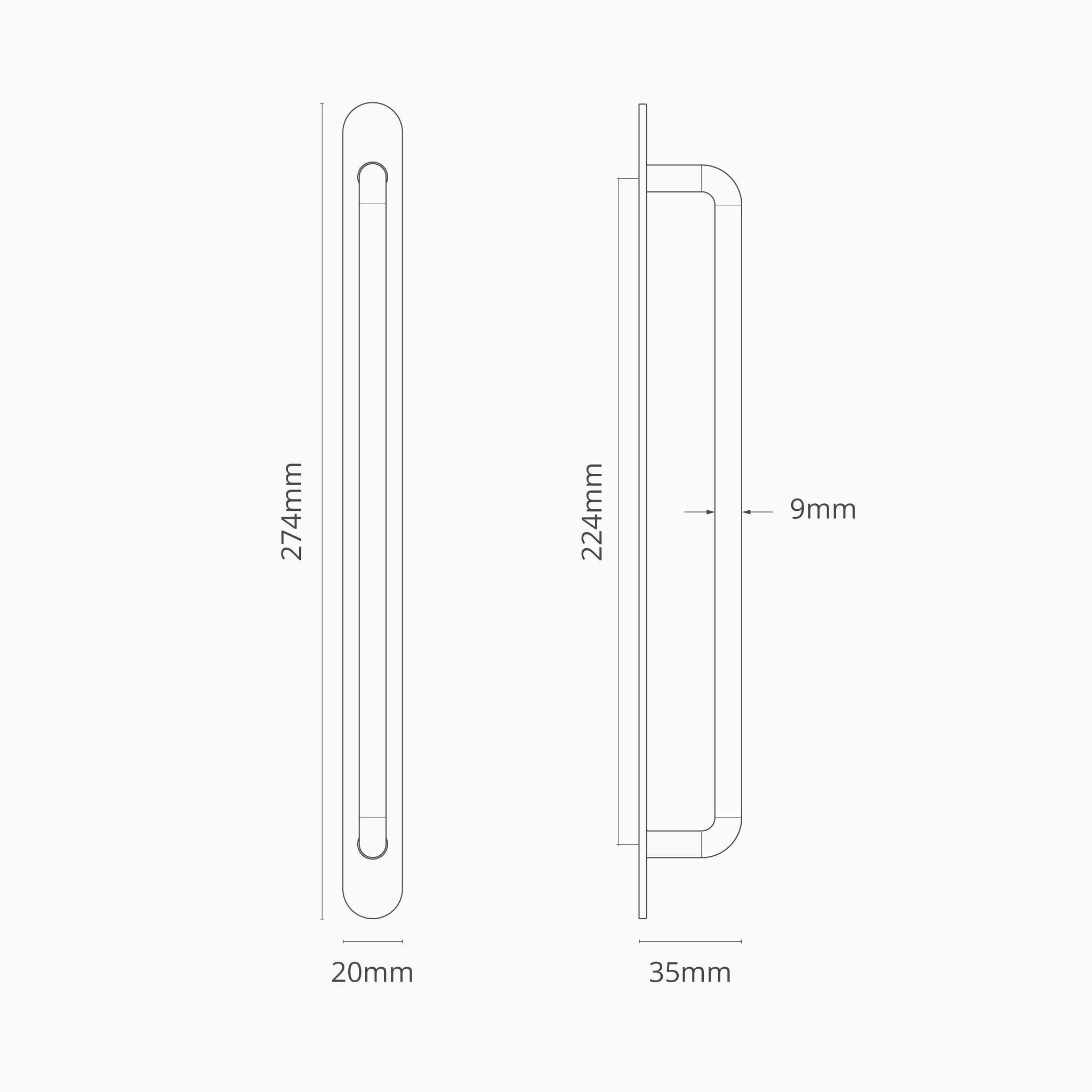 Corston-Kilburn Möbelgriff (224 mm) – Poliertes Nickel