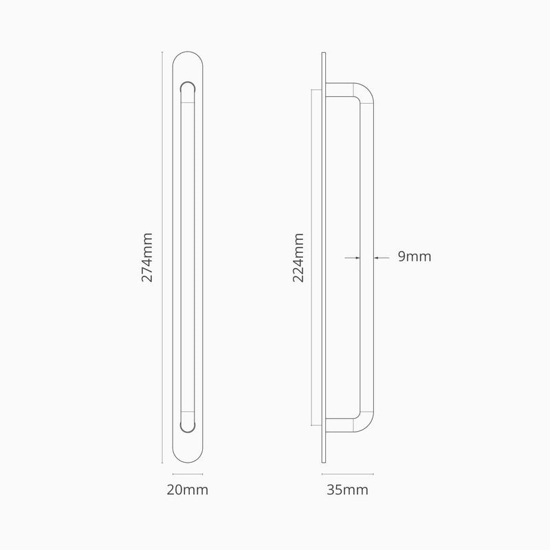 Corston-Kilburn Möbelgriff (224 mm) – Poliertes Nickel