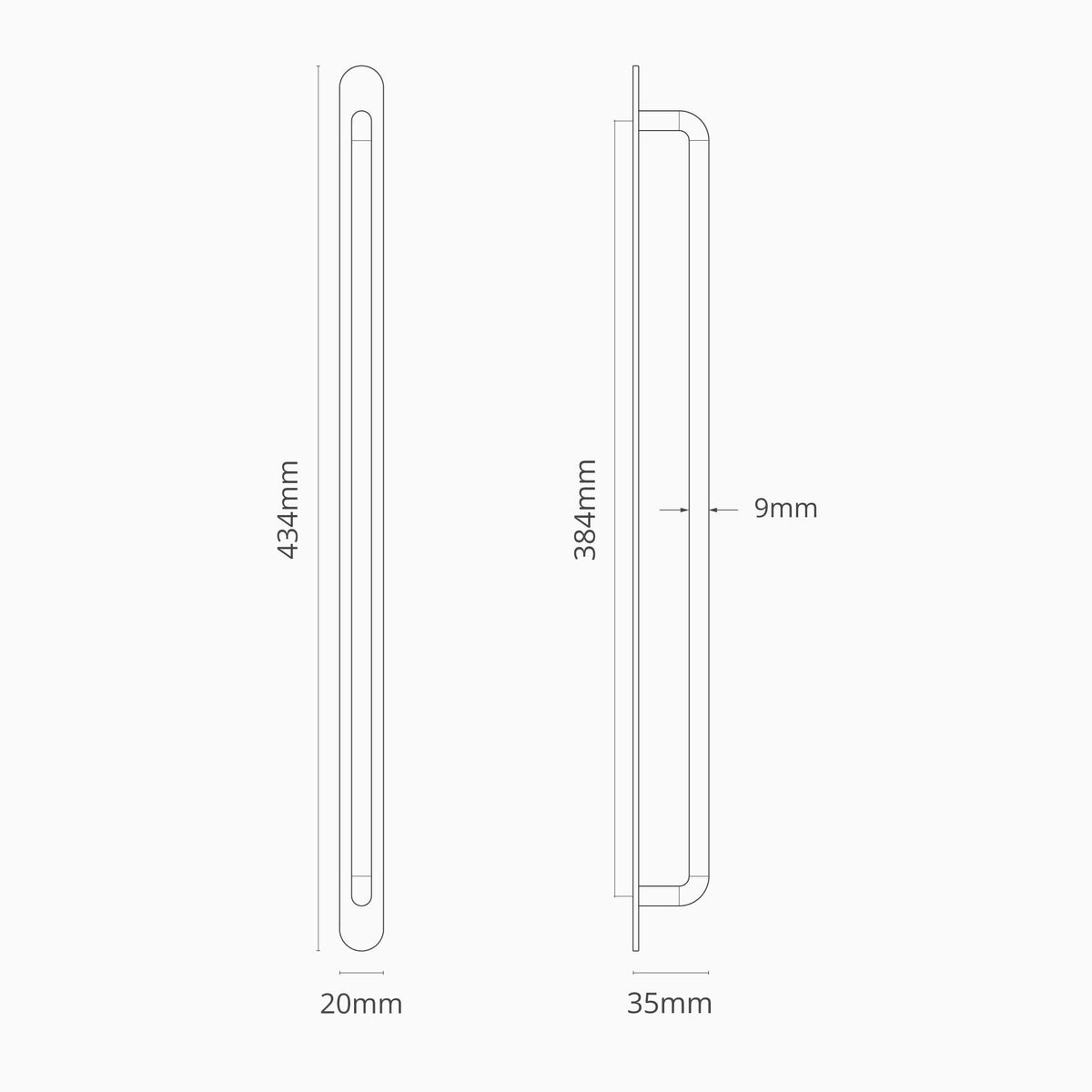 Corston-Kilburn Möbelgriff (384 mm) – Poliertes Nickel