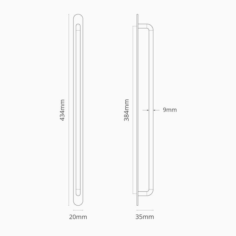 Corston-Kilburn Möbelgriff (384 mm) – Poliertes Nickel