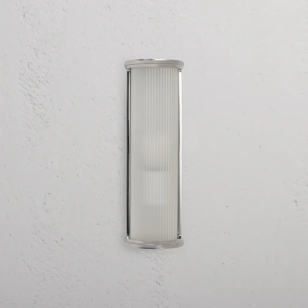 Corston Bank Wandleuchte Riffelglas - Poliertes Nickel