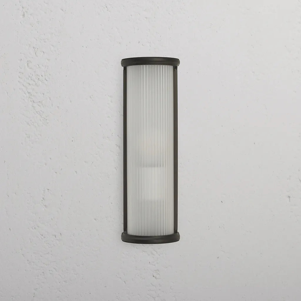 Corston Bank Wandleuchte Rillenglas Bronze Schwarz