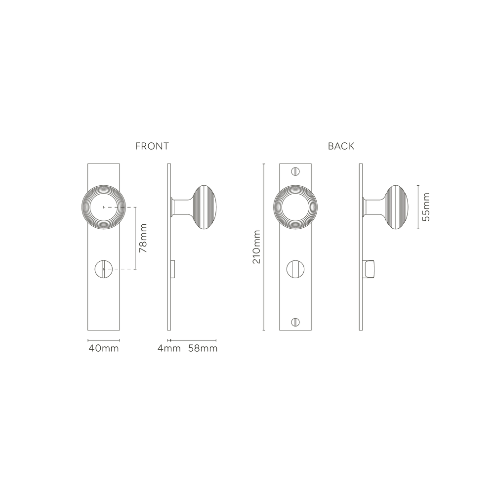 Corston Poplar Langschildgarnitur mit gefedertem Türknauf und Drehknopf – Poliertes Nickel