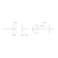 Corston Clayton gefederter Türgriff mit Kurzschild – Antikes Messing