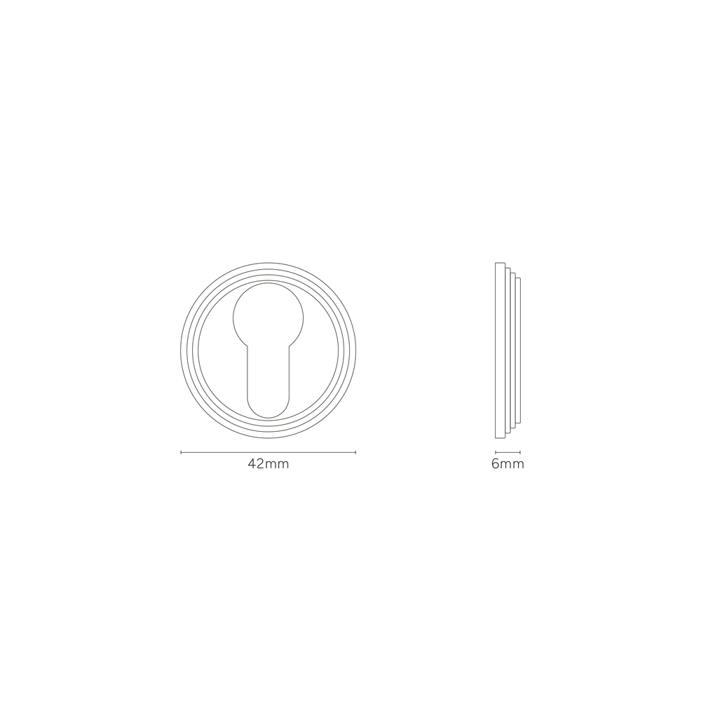 Corston Warwick Schlüsselrosette – Poliertes Nickel