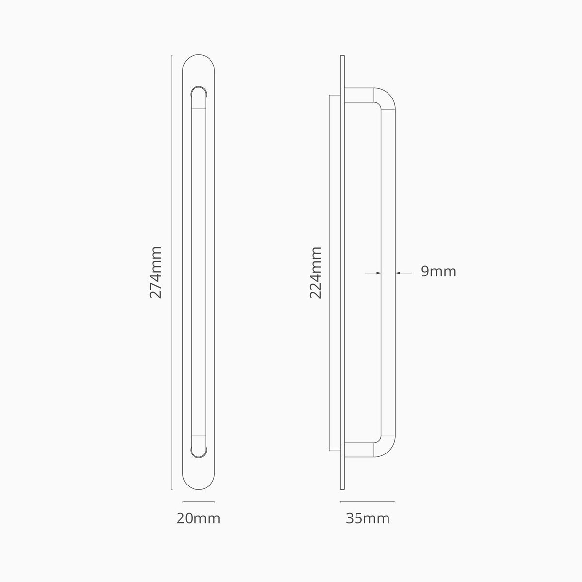 Corston-Kilburn Möbelgriff (224 mm) – aus antikem Messing – zeitloses Design aus Massivmessing