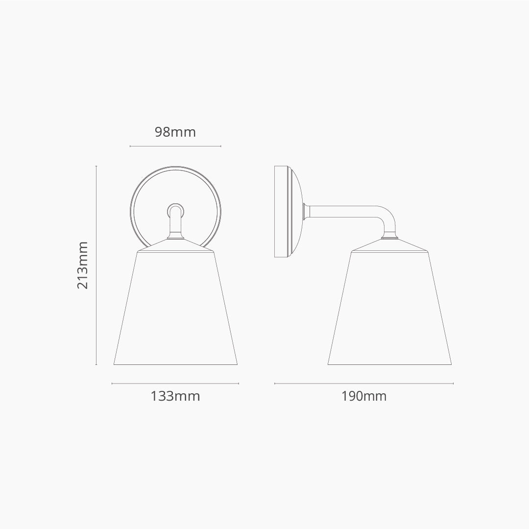 Corston-Richmond Medium-Wandleuchte geriffeltes Glas – Bronze