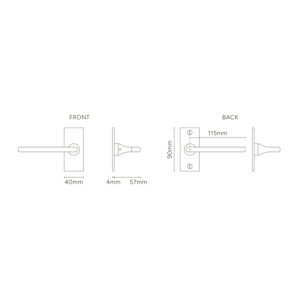 Corston Clayton gefederter Türgriff mit Kurzschild – Poliertes Nickel