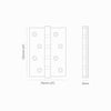 Corston-Saxon Türscharnier 2x FR 60 – Poliertes Nickel