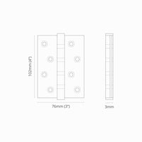 Corston-Saxon Türscharnier 2x FR 60 – Poliertes Nickel