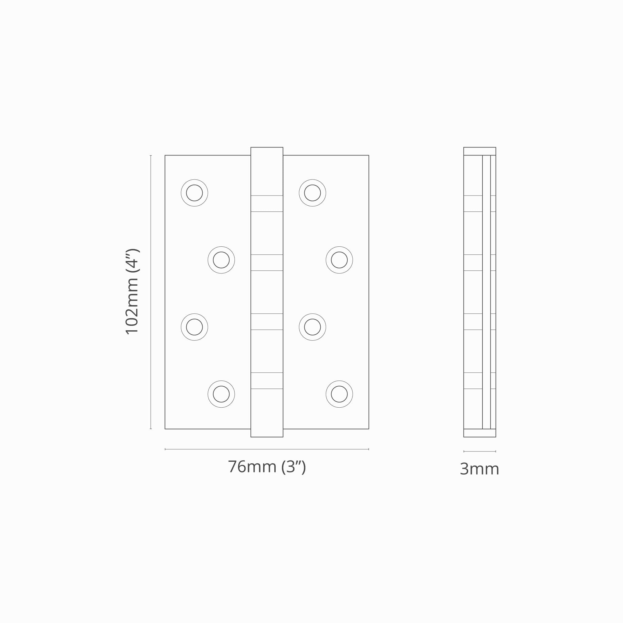 Corston-Saxon Türscharnier 2x FR 60 – Poliertes Nickel