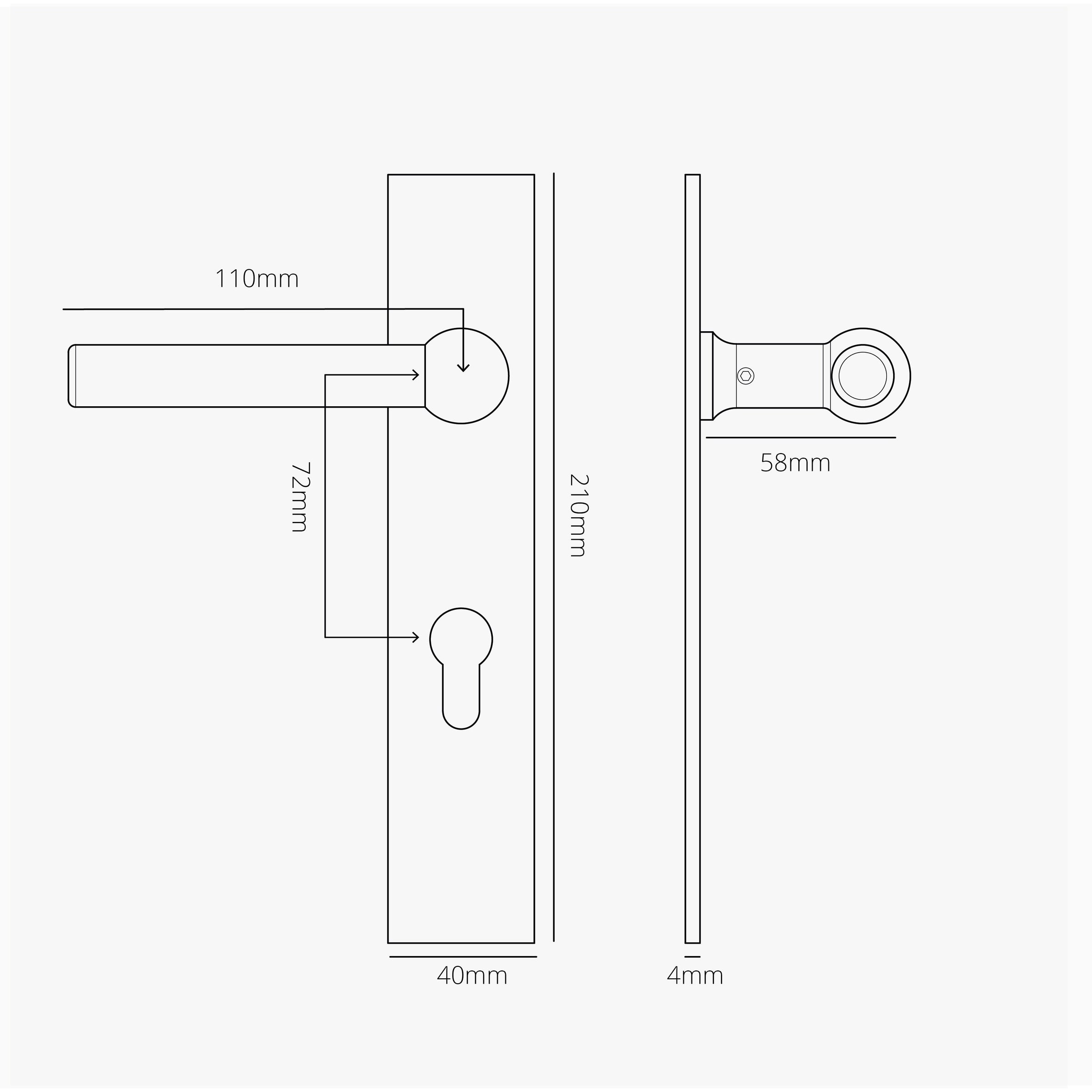 Corston Clayton ungefederter Türgriff – Bronze 