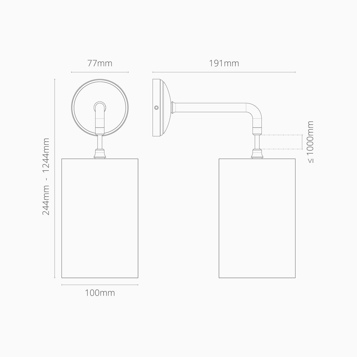 Corston-Claremont kleine hängende Wandleuchte geriffeltes Glas – Antikes Messing