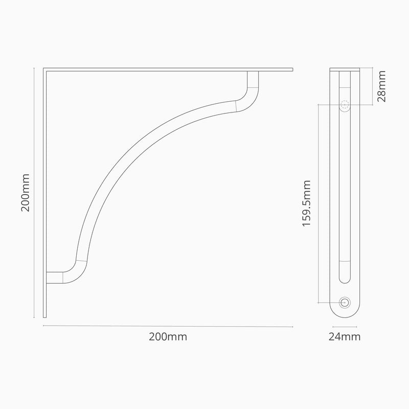 Corston-Kilburn Regalhalterung (200 mm) – Poliertes Nickel