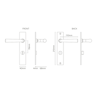 Corston Apsley Langschildgarnitur mit gefedertem Türgriff und Drehknopf – Antikes Messing