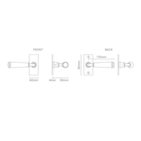 Corston Digby gefederter Türgriff mit Kurzschild – Antikes Messing