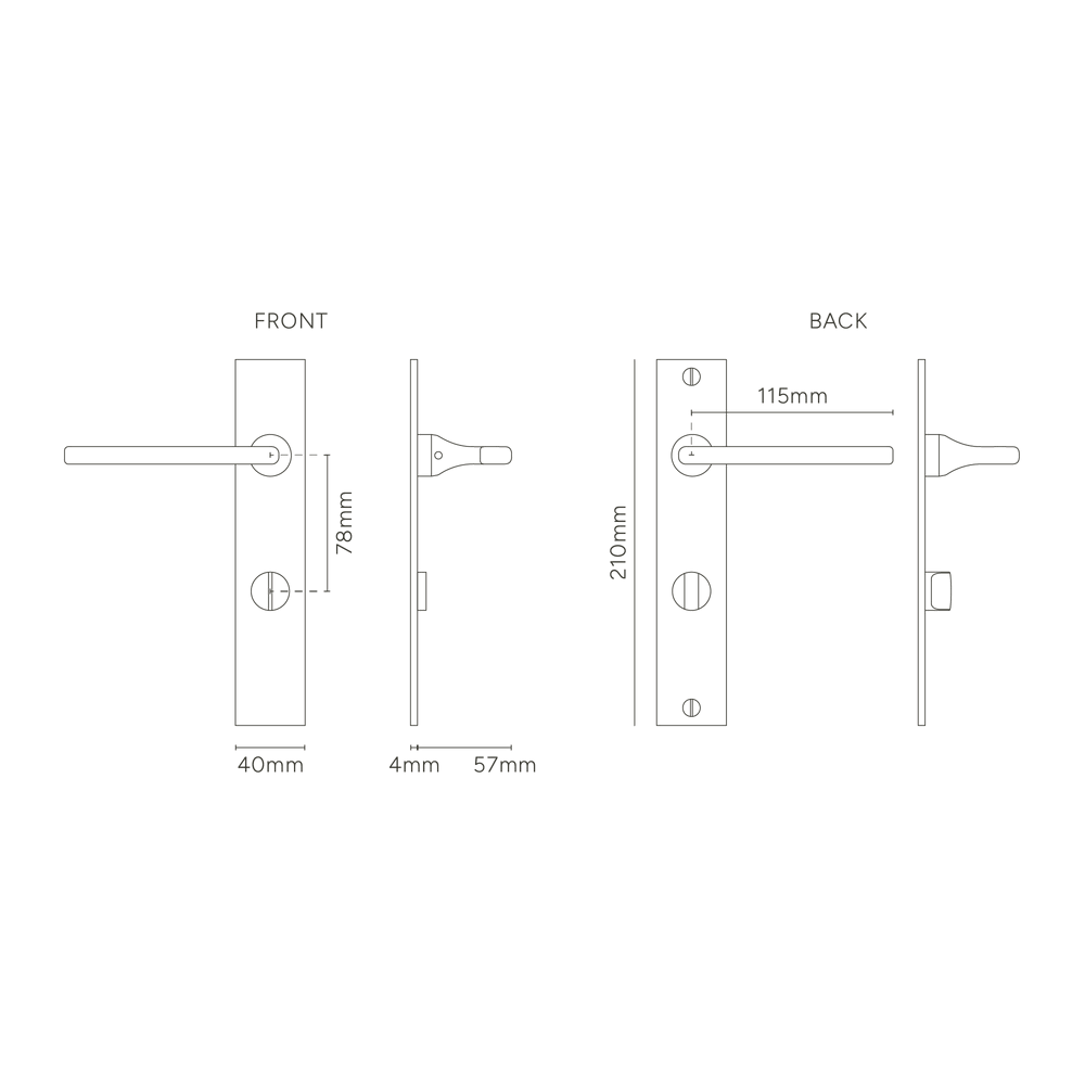 Corston Clayton Langschildgarnitur mit gefedertem Türgriff und Drehknopf – Bronze
