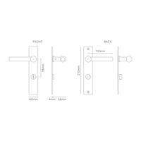 Corston Harper Langschildgarnitur mit gefedertem Türgriff und Drehknopf – Antikes Messing