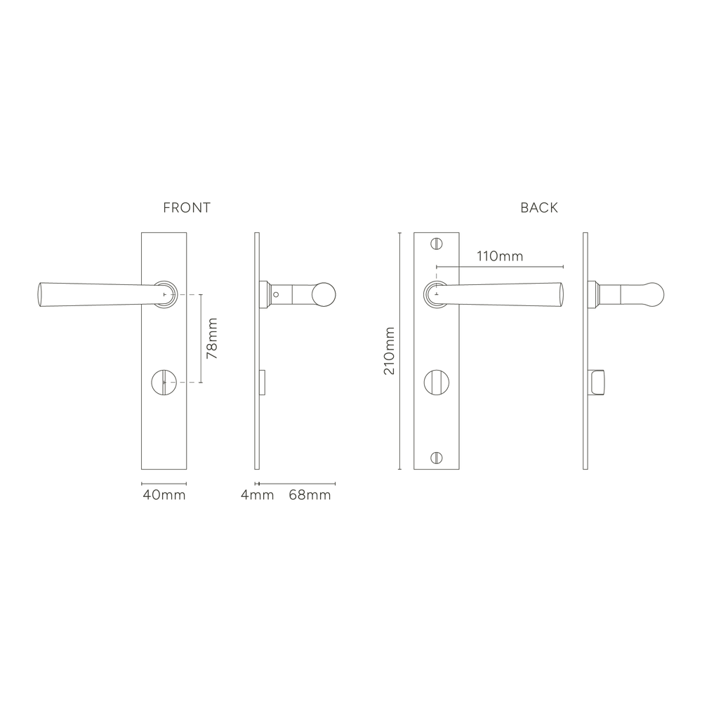 Corston Apsley Langschildgarnitur mit gefedertem Türgriff und Drehknopf – Poliertes Nickel